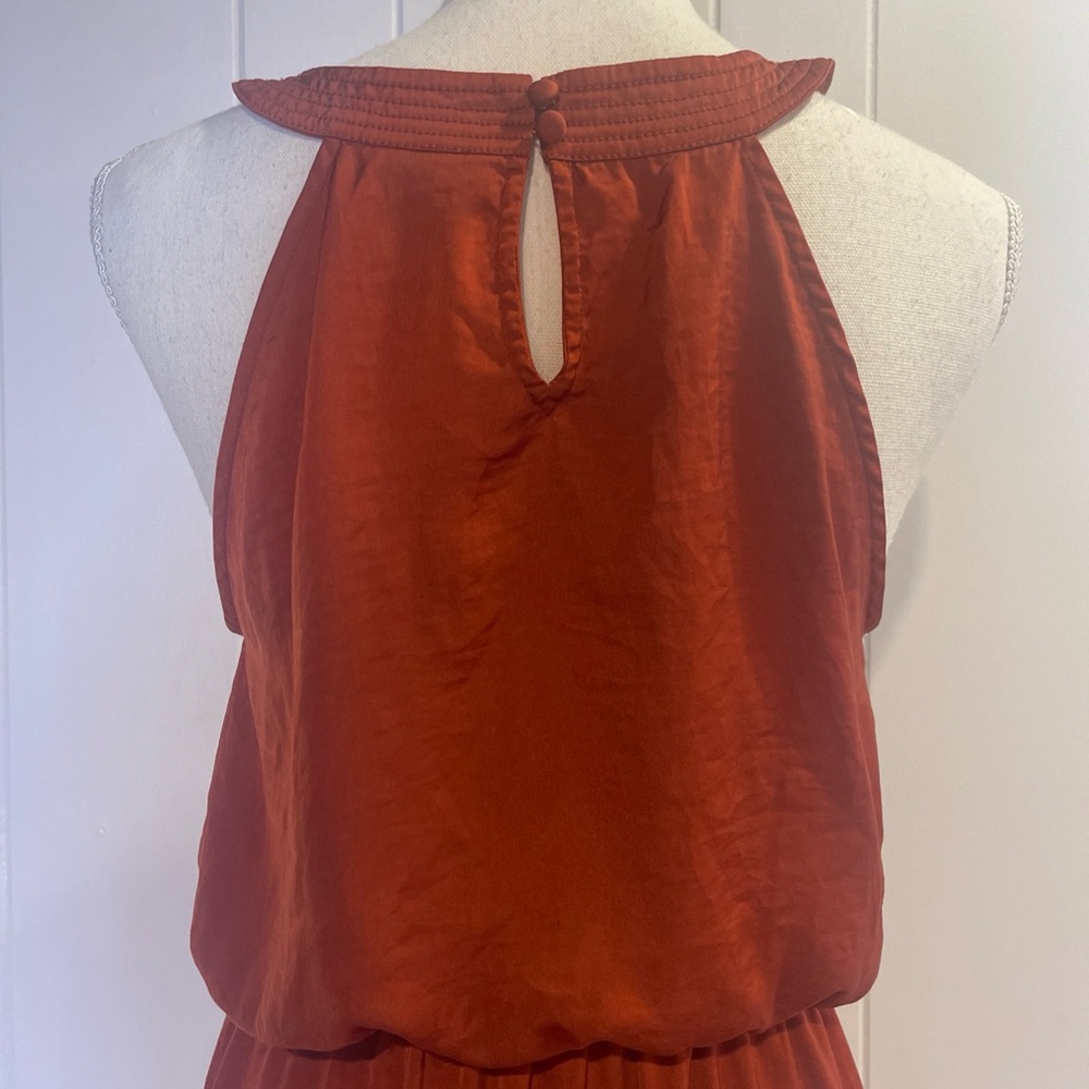Rachel Zoe Burnt Orange Sleeveless Cocktail Maxi Dress - Picture 6 of 6
